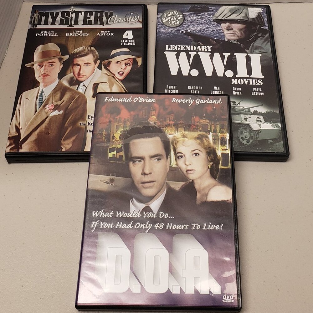DVD Lot: Mystery Classics, D.O.A., Legendary WWII Movies
